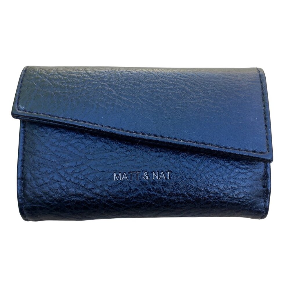 Matt & Nat black vegan leather small folding wallet